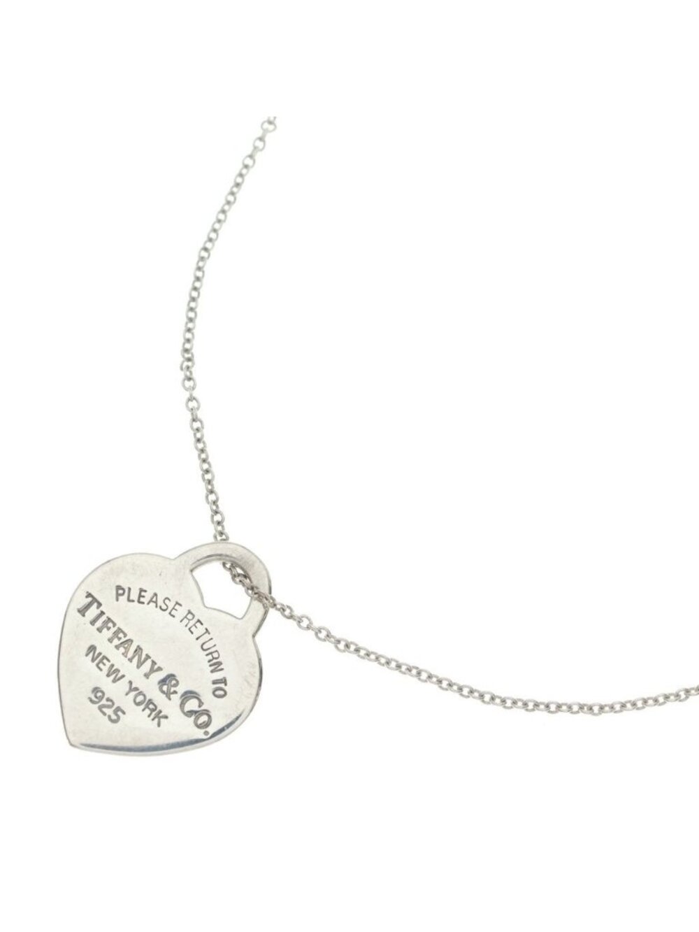 Tiffany & Co Return to Heart Tag Necklace Chain Silver